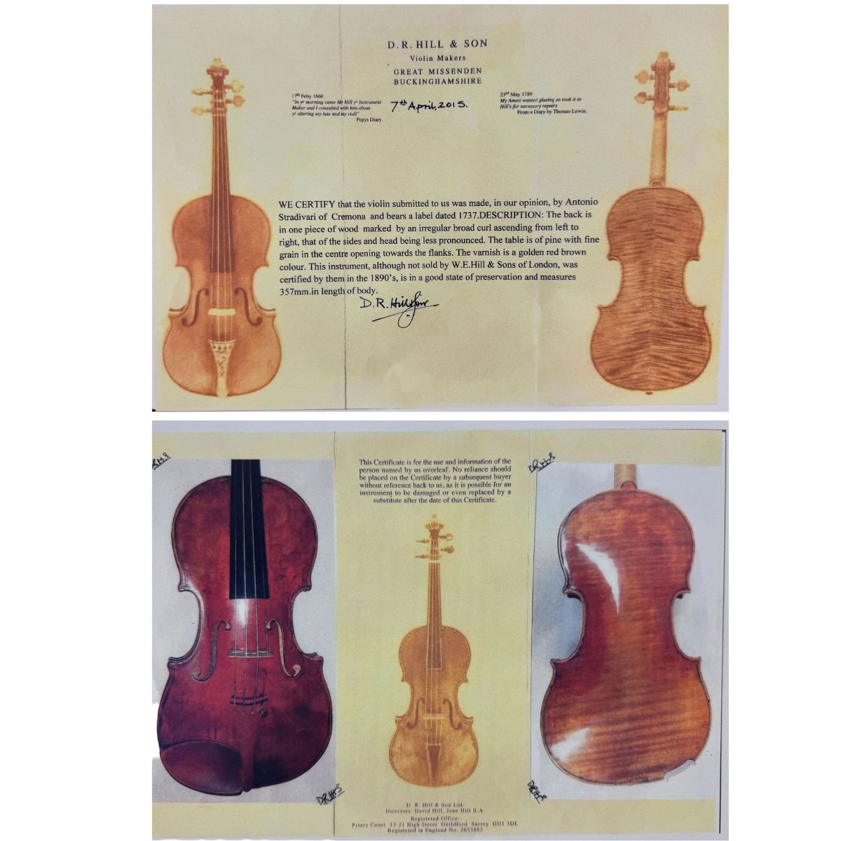 The Stradivari Memorial 専門資料 The Legacy of Stradivari: A Cremona Violin from 1737 - On The